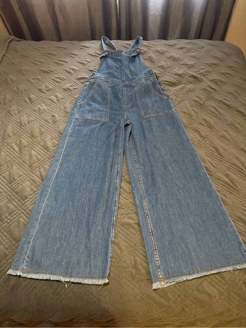 Current Air Light Blue Wide-Leg Denim Overalls size medium oversized